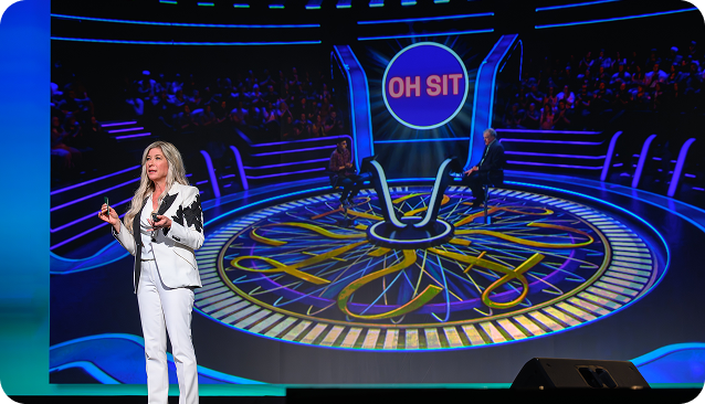 People engaging at exhibition